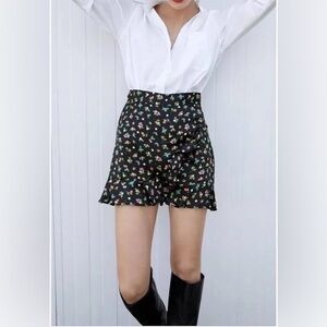 Zara Black Floral Skort